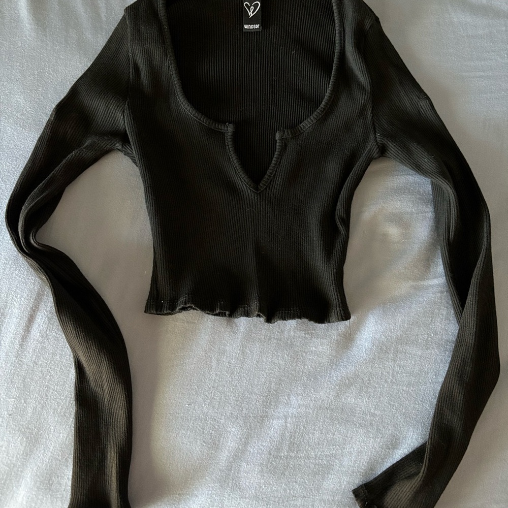 Windsor Black Ribbed Bodysuit
